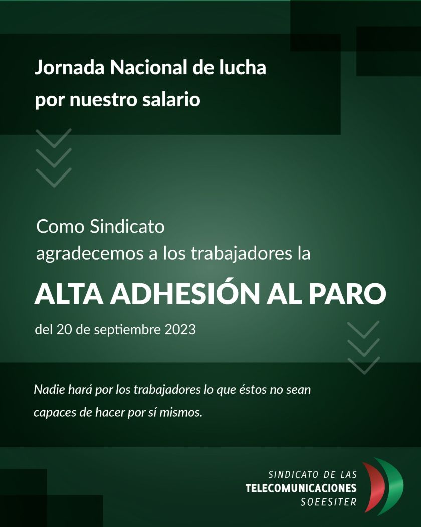 Alta adhesión al paro